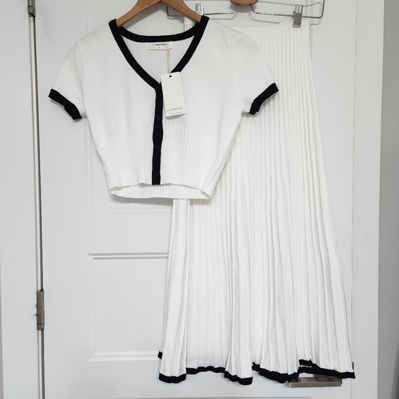 NWT Commense Minimalist Contrast Trim Sweater Skirt Set - Picture 4 of 11